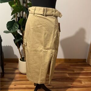 Juicy Couture Beige Belted Cargo Skirt